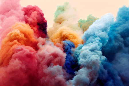 colorful smoke. White fog or smoke. Smoking clouds, smell of smog. high quality illustrationの写真素材