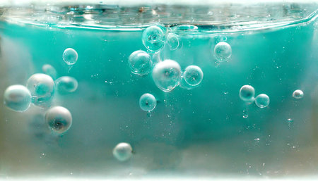 Water bubbles background. macro photography. They break out from the bottom. high quality...