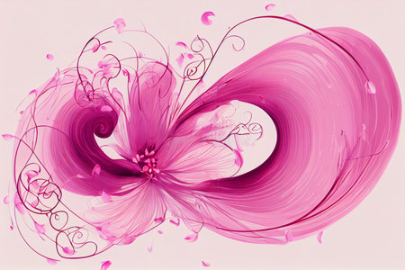 Spiral air vortex with flying blossom petals, magic dust splash. high quality illustrationの写真素材