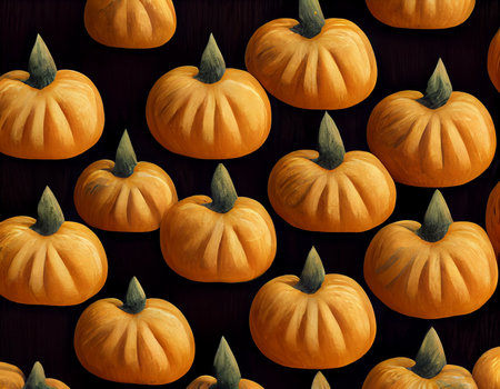 Creative halloween or thanksgiving wallpaper. Halloween cartoon pumpkins pattern background.の写真素材