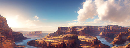 Landscape in Grand Canyon, photorealistic, highly detailed. high quality illustrationの写真素材