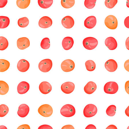 A repeating pattern with ripe juicy rowan berries. Designed for backdrops, textile prints, covers.のイラスト素材