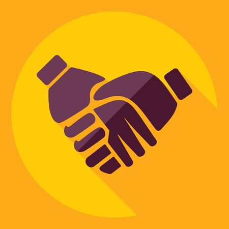 Flat modern design with shadow  Icon handshakeのイラスト素材