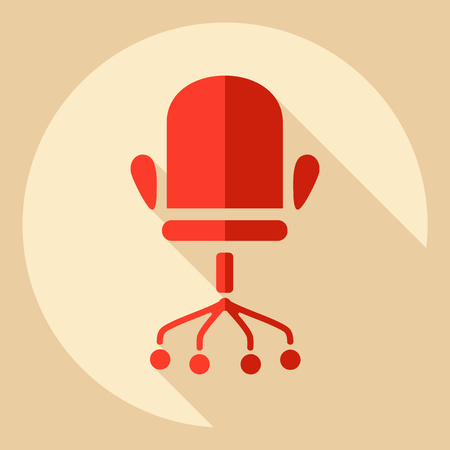 Flat modern design with shadow  Icon office chairのイラスト素材