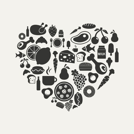 food icons vector imageのイラスト素材