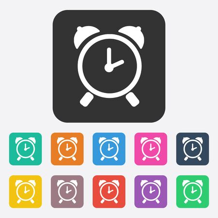 Flat modern design with shadow clock, alarmのイラスト素材