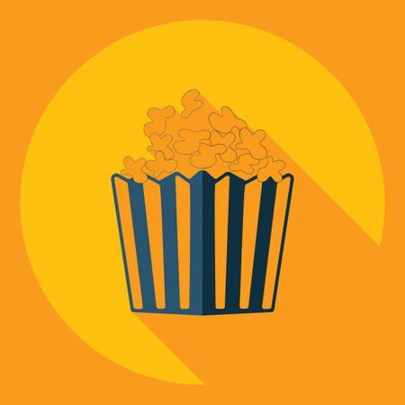 Flat modern design with shadow  Icon popcornのイラスト素材