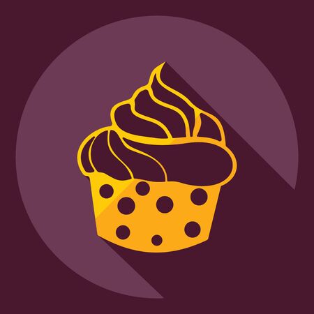 Flat modern design with shadow  Icon cakeのイラスト素材