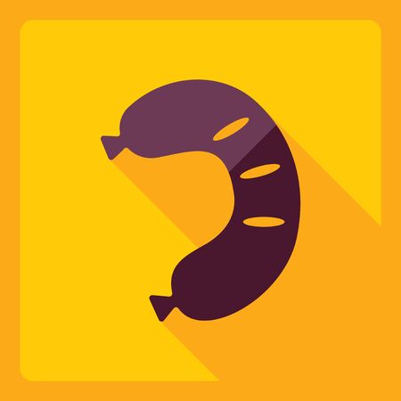 Flat modern design with shadow  Icon sausageのイラスト素材