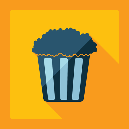 Flat modern design with shadow  bucket of popcornのイラスト素材