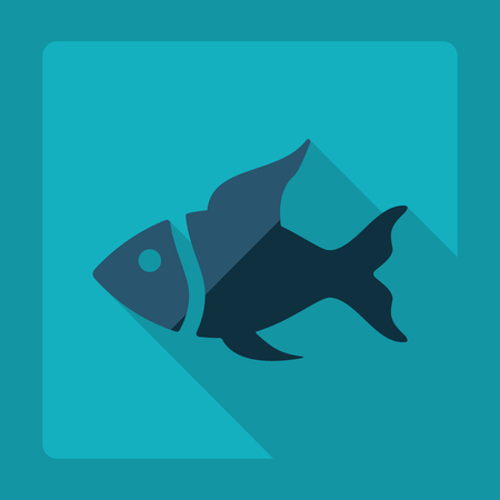 Flat modern design with shadow, fishのイラスト素材