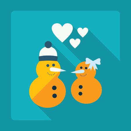 Flat modern design with shadow, snowmanのイラスト素材