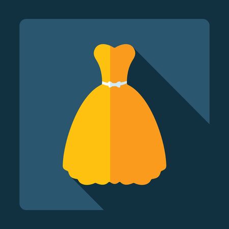 Flat modern design with shadow, wedding Dressのイラスト素材