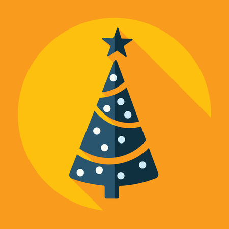 Flat modern design with shadow, Christmas treeのイラスト素材
