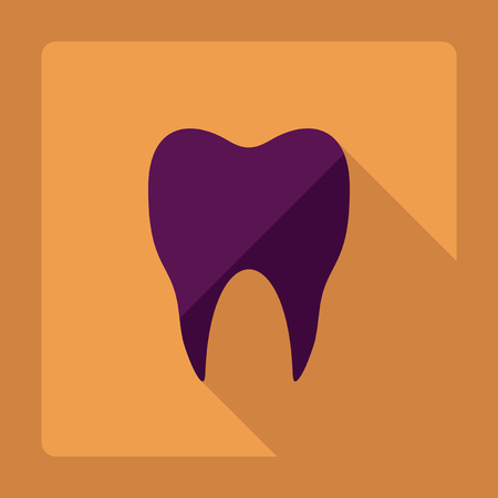 Flat modern design with shadow toothのイラスト素材