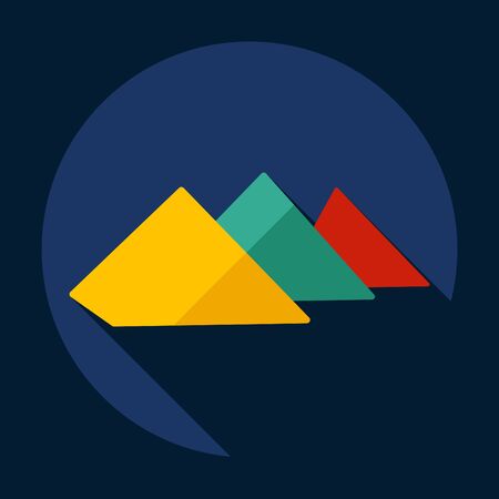 Flat modern design with shadow Egyptian pyramidsのイラスト素材