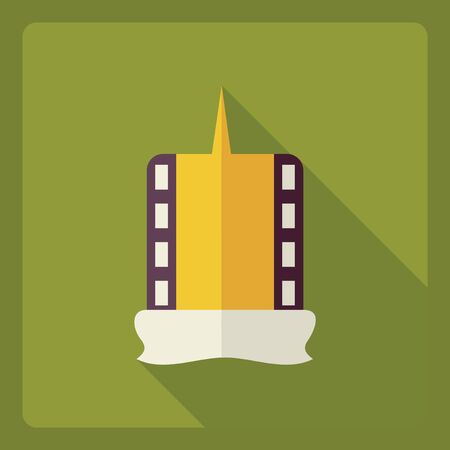 Flat modern design with shadow  Icon reel of filmのイラスト素材
