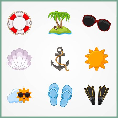 build a summer theme with background stickerのイラスト素材