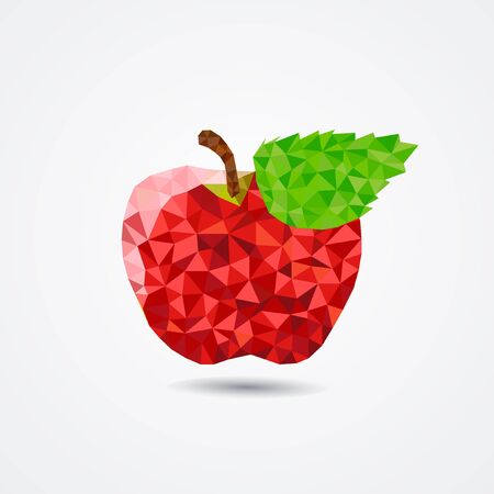 red apple in style polygonal graphics. vectorのイラスト素材