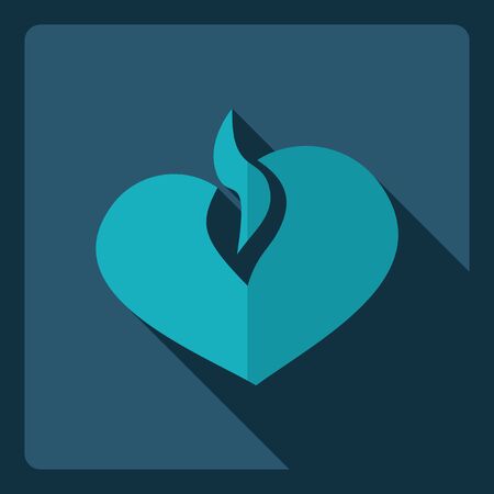 Flat modern design with shadow  Icon heartのイラスト素材