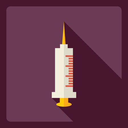 Flat modern design with shadow  Icon syringeのイラスト素材