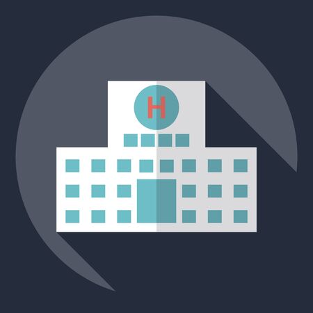 Flat modern design with shadow  Icon hospitalのイラスト素材