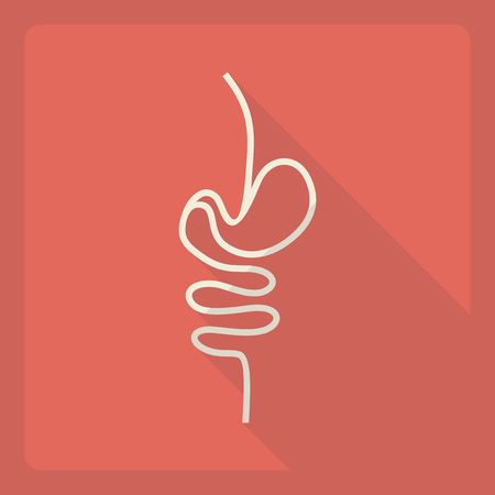 Flat modern design with shadow  Icon intestinesのイラスト素材