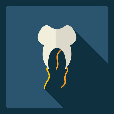 Flat modern design with shadow  Icon toothのイラスト素材
