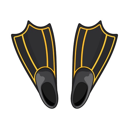 Flippers for diving on a white backgroundのイラスト素材