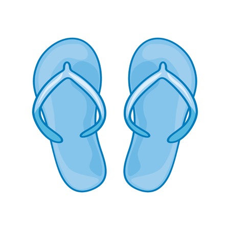 Beach flip flops on a white backgroundのイラスト素材