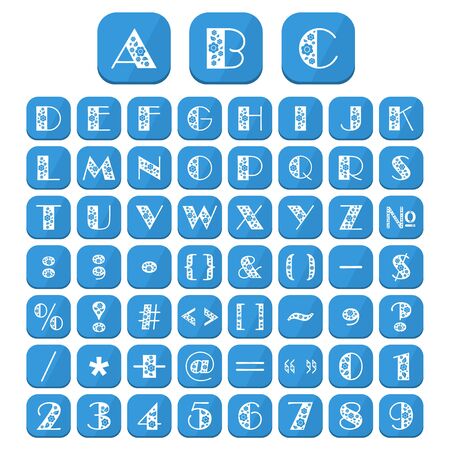 flat alphabet floral ornament on a volume buttonsのイラスト素材