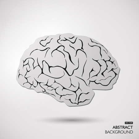 Vector outline illustration of human brain healthcare design ideaのイラスト素材
