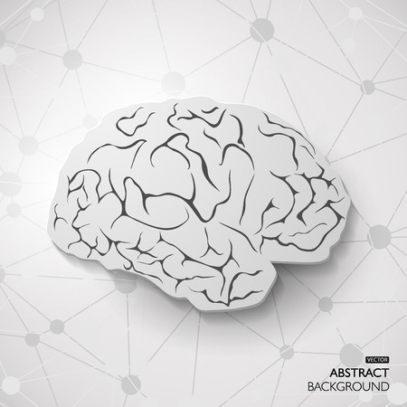 Vector outline illustration human brain healthcare design ideaのイラスト素材