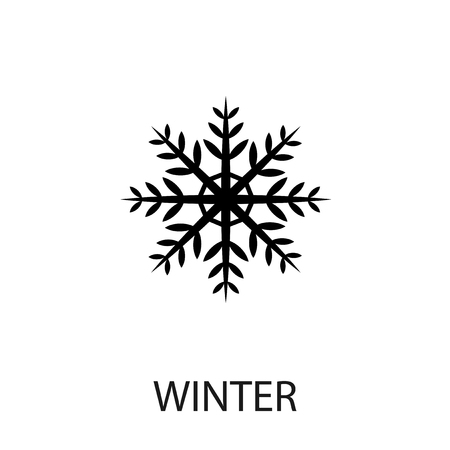 Snowflake icon. Snowflake Vector isolated on white background. Flat vector illustration in black. EPS 10のイラスト素材