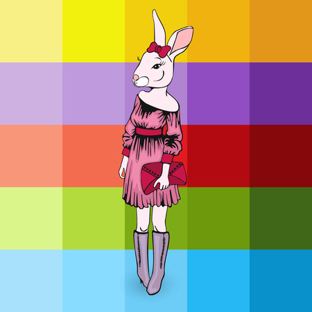 Bunny in human form Animals as people fashion beautyのイラスト素材
