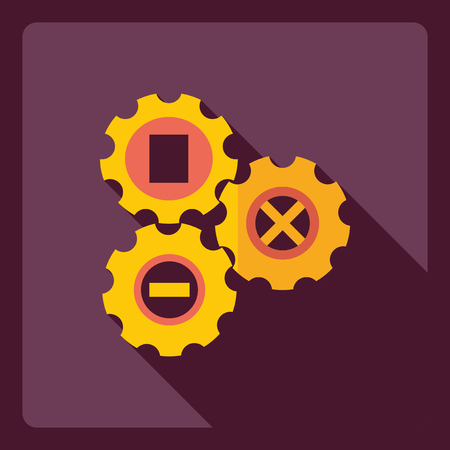Flat modern design with shadow  Icon settingsのイラスト素材