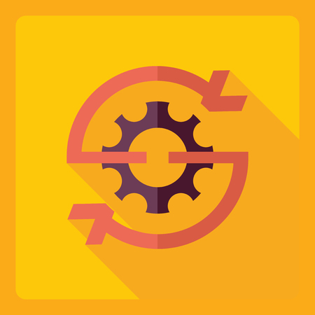 Flat modern design with shadow  Icon settingsのイラスト素材