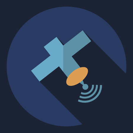 Flat modern design with shadow  Icon satelliteのイラスト素材