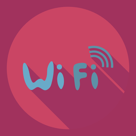Flat modern design with shadow  Icon wi-fiのイラスト素材