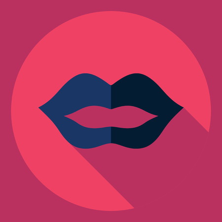 Flat modern design with shadow  Icon lipstickのイラスト素材