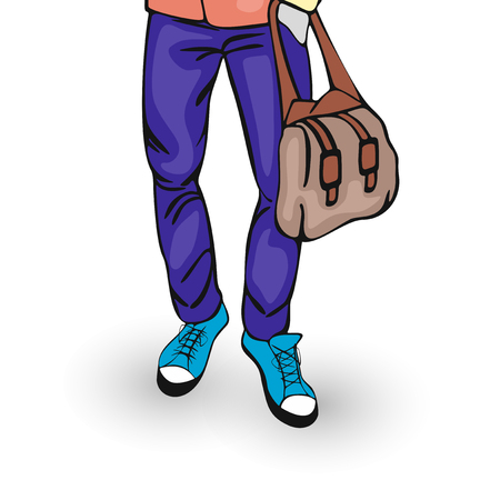 feet with shoes and things, fashion the lower bodyのイラスト素材