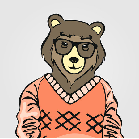 Bear in human form Animals as people fashion beautyのイラスト素材