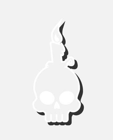 new and creative style sticker on background skullのイラスト素材