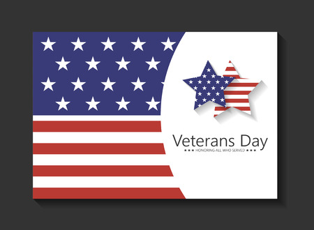 Vector illustration Veteran's day poster template Stars with U.S.Aのイラスト素材