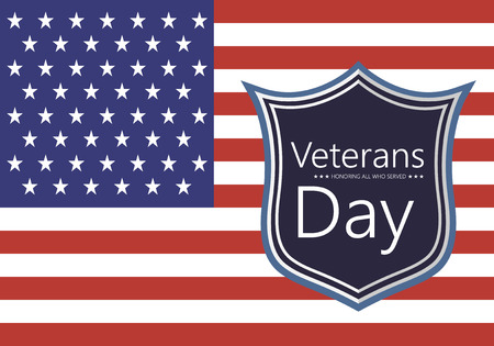 Vector illustration Veteran's day poster template Stars with U.S.Aのイラスト素材