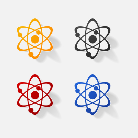 Sticker paper products realistic element design illustration atomのイラスト素材