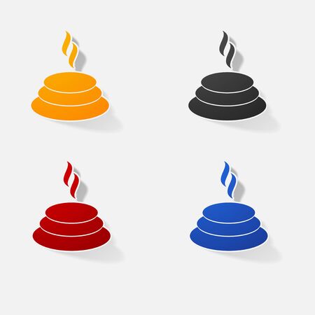 Sticker paper products realistic element design illustration aroma stonesのイラスト素材