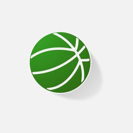 Sticker paper products realistic element design illustration basketballのイラスト素材