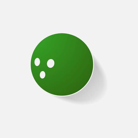Sticker paper products realistic element design illustration bowlingのイラスト素材