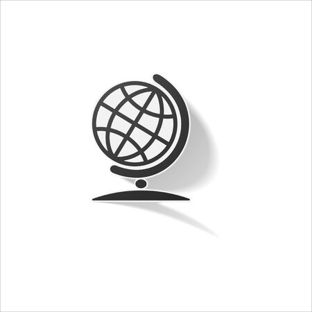 Sticker paper products realistic element design illustration globeのイラスト素材